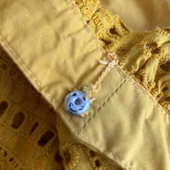 J. Crew Mustard Pom-Pom Fringe Top Sz 14 - Picture 6 of 8